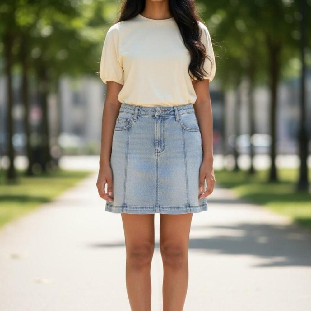Wild fable light wash denim mini skirt Size 14